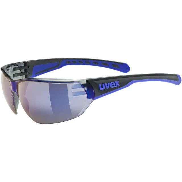 Okulary rowerowe UVEX Equate black/blue matt/mirror blue