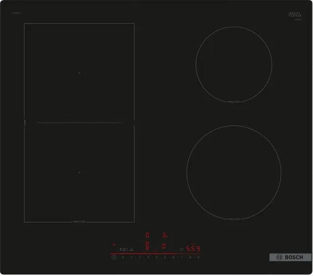 Płyta indukcyjna Bosch PVS61RHB1E Serie 6 60 cm, 4 pola, CombiZone, sterowanie okapem, WiFi Home Connect, czarny, bezramkowa