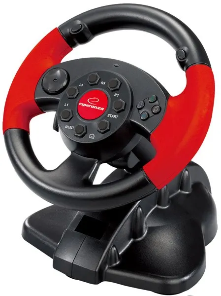 Kierownica z wibracjami Esperanza High Octane EG103 (PC PS2 PS3; kolor czarny)