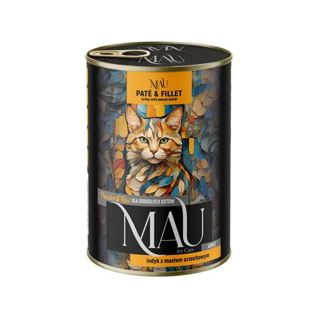 MAU P&F indyk z masłem orzechowym - kar.dla kota 400g