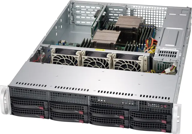Supermicro CSE-825TQC-R802WB Black 2U SC825TQC SAS3 WIO Chassis w/ Red. 800W PWS