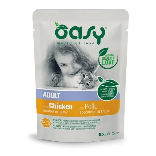 Oasy Chunks in gravy Adult Chicken 85gr