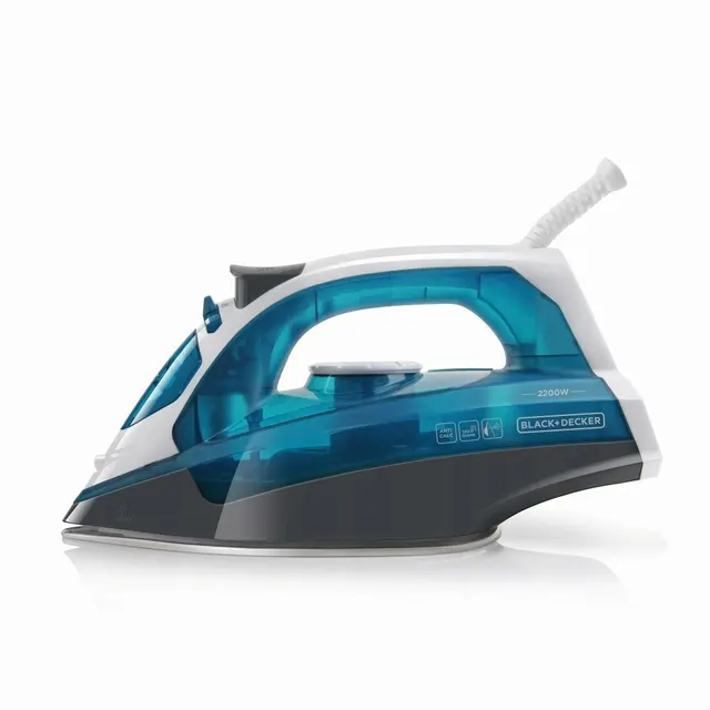 Żelazko parowe Black+Decker BXIR2200E 2200W, uderzenie pary 120 g/min, biało-niebieski