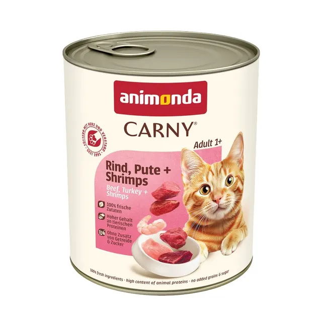 ANIMONDA Carny Adult wołowina indyk i krewetki - mokra karma dla kota - 800g