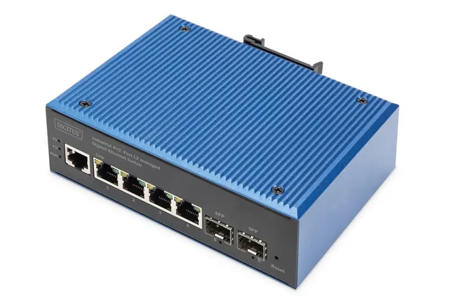 Switcher przemysłowy 4+2-Port L2 zarządzany Gigabit Ethernet 4 x GE RJ45 + 2 SFP Port