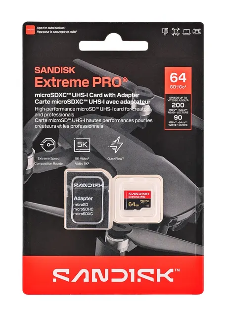 Sandisk Extreme Pro microSD UHS-I 64GB MicroSD 200MB/s(R) / 90MB/s(W)