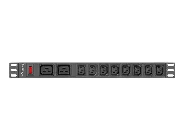 LANBERG LISTWA ZASILAJĄCA RACK PDU (1U 16A 2XC19 8XC13)