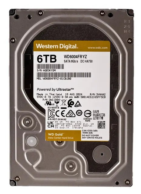 Dysk serwerowy HDD WD Gold DC HA750 WD6004FRYZ (6 TB; 3.5 ; SATA)