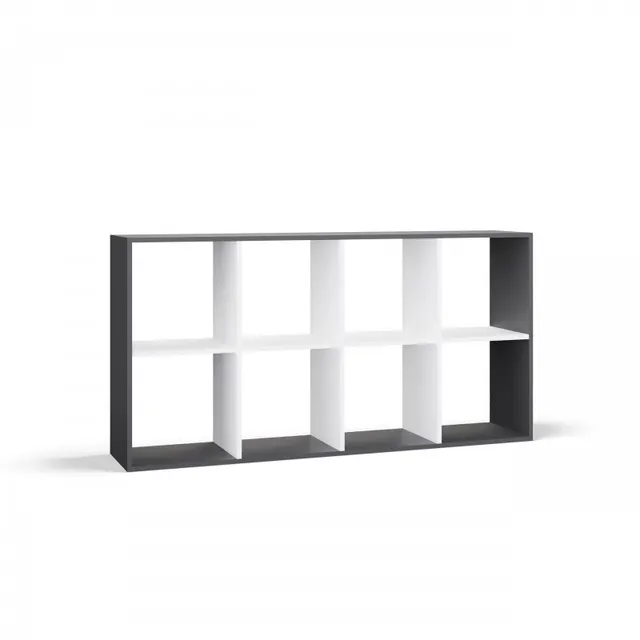 REGAŁ MALAX 2X4 ANTRACYT/BIEL