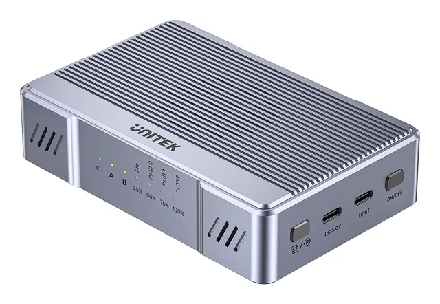 UNITEK Obudowa RAID 2xM.2 NVMe/SATA 20Gbps z klonowaniem offline Obudowa SSD Szary M.2