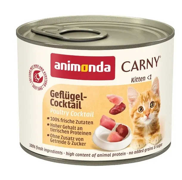 ANIMONDA Carny Kitten koktajl drobiowy - mokra karma dla kota - 200 g