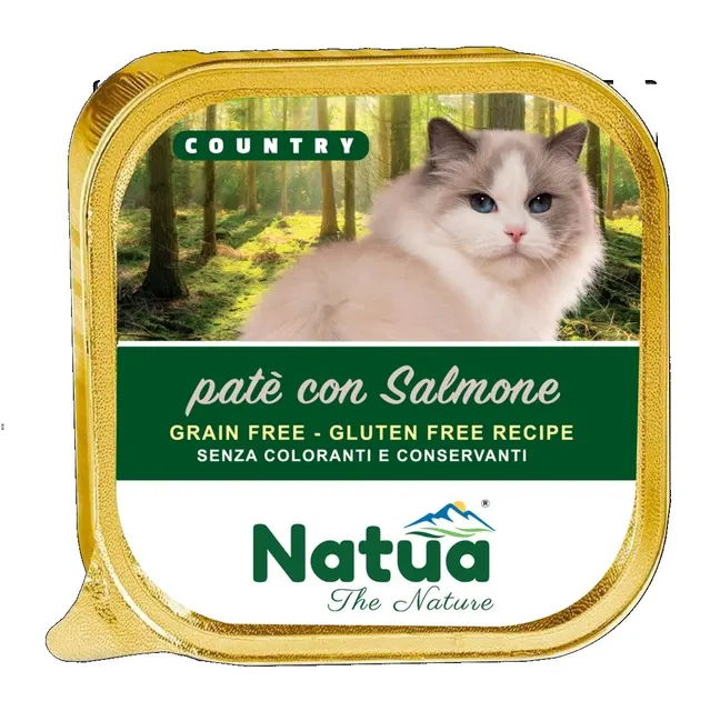 Natua Country Salmon - Łosoś karma mokra dla kota tacka 100g