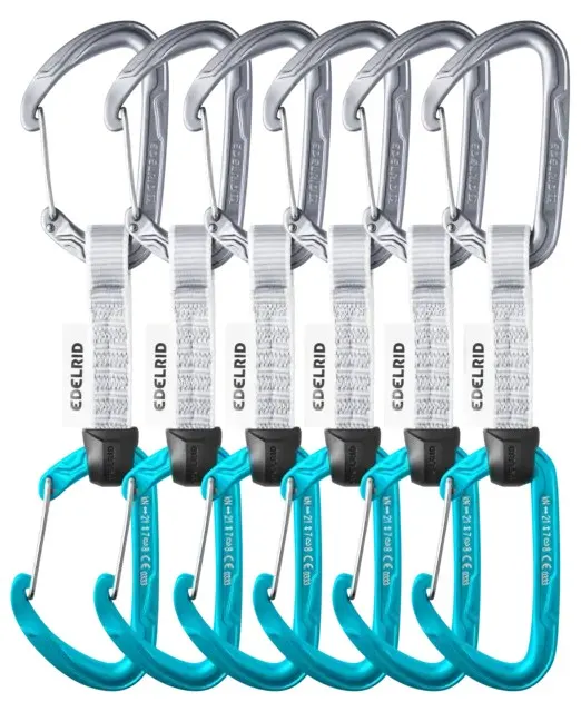 Edelrid 737930106020 karabińczyk do wspinaczki Zapięcie z blokadą W kształcie litery D Niebieski Srebrny 6 szt.