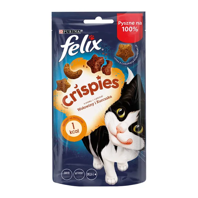FELIX Crispies Wołowina Kurczak - przysmak dla kota - 45 g