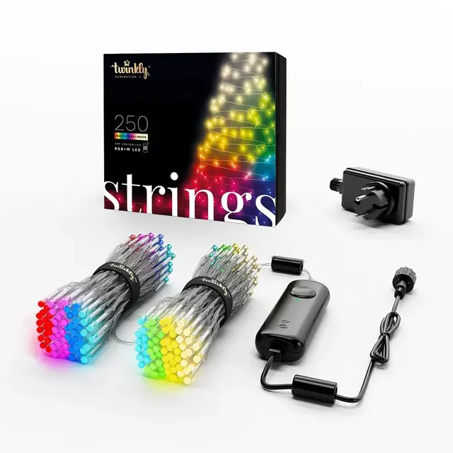 Twinkly Strings – 250 RGB+W Ciąg świetlny przezroczysty przewód typ wtyczki F