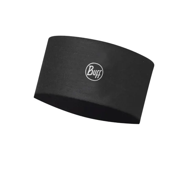 BUFF® COOLNET UV® Wide Headband Solid Black - opaska