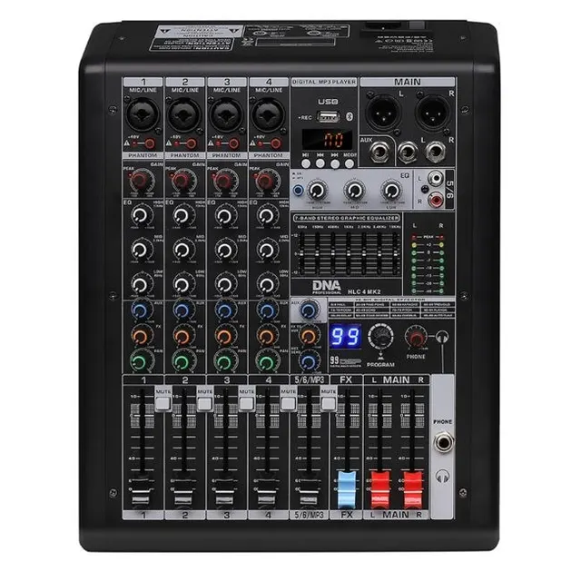 DNA HLC 4 MK2 - Mikser analogowy z USB MP3 Bluetooth Phantom procesor DSP