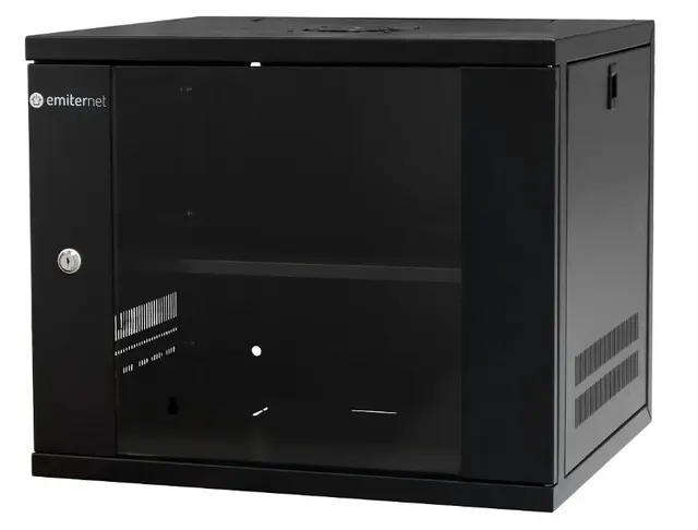 EmiterNet Szafa wisząca lekka niedzielona 19'' 9U drzwi blacha/szkło 550×450×455mm szer./gł./wys.