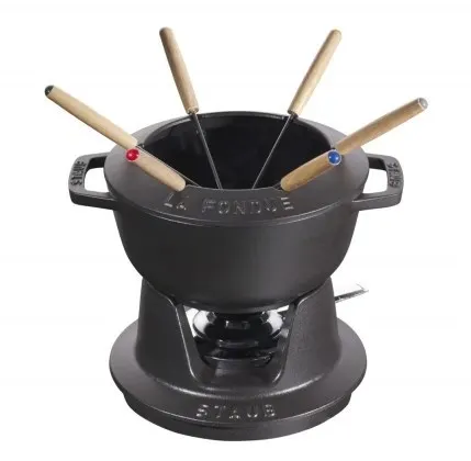 Zestaw do fondue Staub - 18 cm Czarny