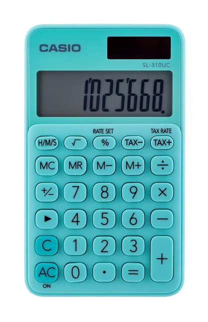 CASIO Kalkulator kieszonkowy SL-310UC-GN BOX 10-cyfrowy 70x118mm kartonik zielony