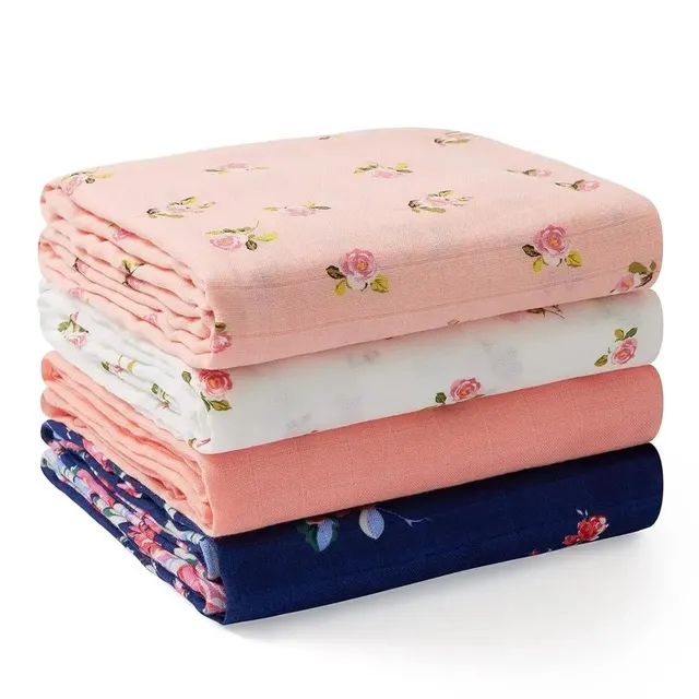 MOMCOZY SJ003 pieluszki muślinowe do otulania 4 szt. 47 x 47 cali