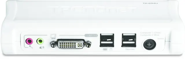 TRENDnet KVM Switch 2-Port DVI/USB/Audio mit Kabeln (TK-204UK)