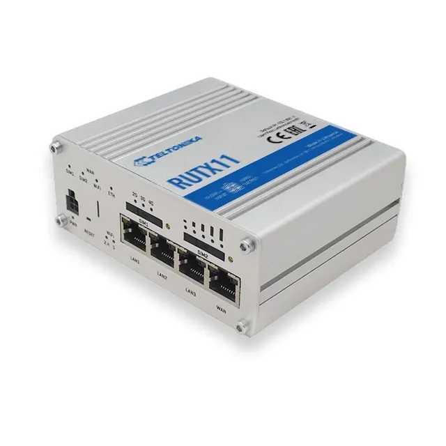 Router bezprzewodowy Teltonika RUTX11000000 (3G/4G/LTE SIM 3G/4G/LTE USB; 2 4 GHz 5 GHz)
