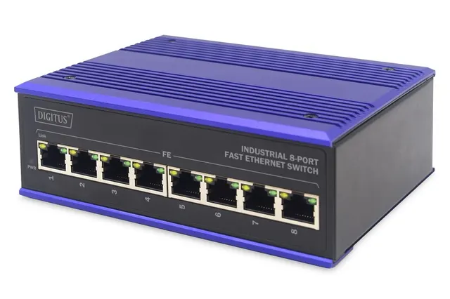 ASSMANN Electronic DN-650106 przełącznik sieciowy Fast Ethernet (10/100) Czarny Niebieski