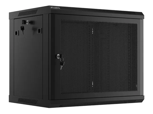 SZAFA INSTALACYJNA RACK WISZĄCA 19 9U 600X450 CZARNA DRZWI PERFOROWANE LANBERG (FLAT PACK)