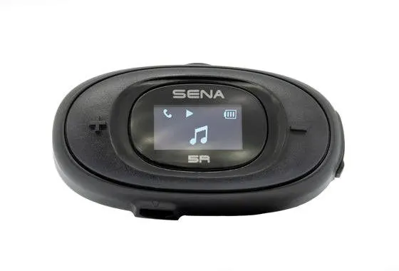 Interkom motocyklowy Sena 5R-01D 5R Bluetooth 5.1 700m z wyświetlaczem LCD i uniwersalnym zestawem mikrofonów na 2 kaski