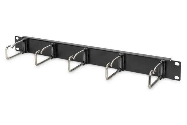 DIGITUS ORGANIZATOR KABLOWY 19 1U 5X UCHWYTY STALOWE 40X75 MM CZARNY DN-97667