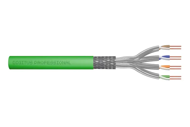 Kabel instalacyjny DIGITUS kat.8.2 S/FTP Dca AWG 22/1 LSOH 100m zielony