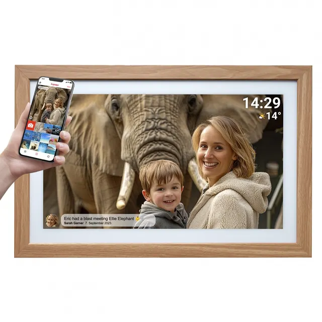 Denver PFF-2162LW cyfrowa ramka na zdjęcia Jasny brąz 54 6 cm (21.5 ) Ekran dotykowy Wi-Fi