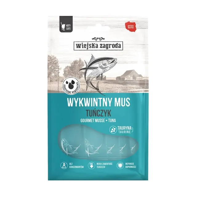 Wiejska Zagroda Przysmak dla kota Wykwintny mus Tuńczyk (adult) 6x15g