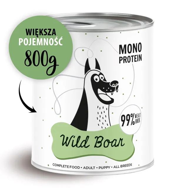 Paka Zwierzaka Pepe Wild Boar 99% dziczyzna 800g