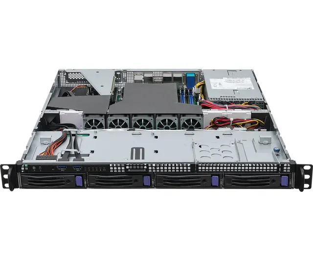 Platforma ASRock Rack (1U) AMD Ryzen 7000 (4xLFF 2xGbE 2x10GbE Red. PSU IPMI)