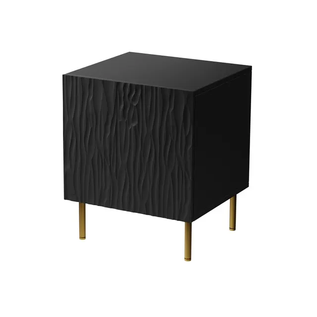 Szafka nocna 2szt. JUNGLE 53 5x40 5x44 czarny mat + złote nóżki