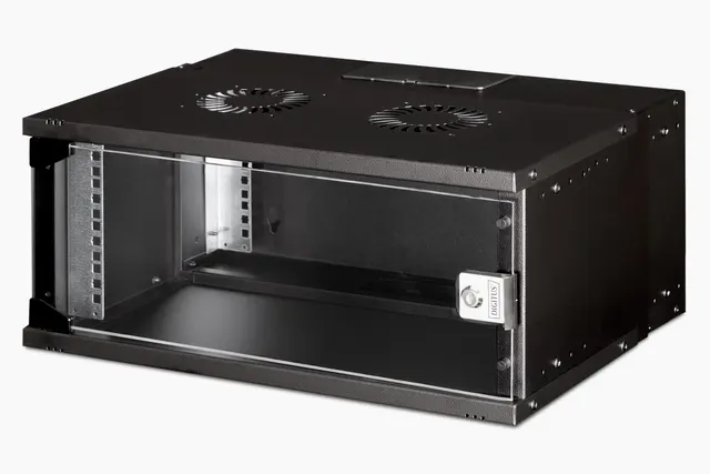 Szafa sieciowa wisząca 19 4U SOHO PRO 240 x 540 x 400 mm drzwi szyba czarny niezłożona 60kg