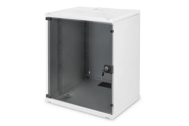 Digitus Szafa sieciowa wisząca 19 12U rack 540x400 drzwi szyba szary niedzielona niezłożona 60kg, 12U, szara