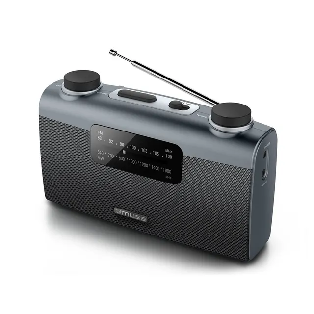 Muse M-058 R Przenośny Analogowy Czarny Szary
