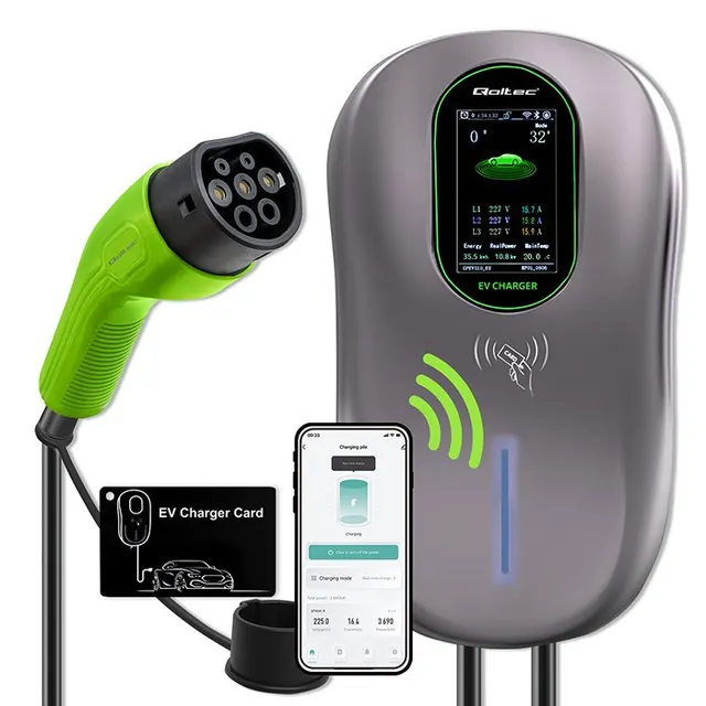 Qoltec Stacja ładowania 2w1 Typ2 22kW Wi-fi