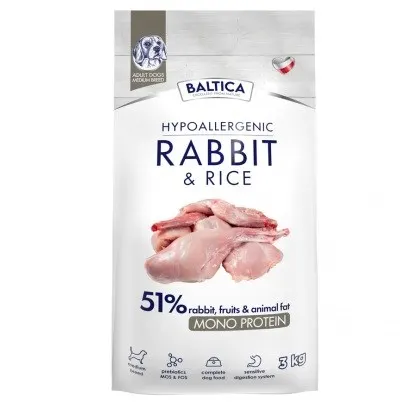 BALTICA NUTRACEUTIC Hypoallergenic Rabbit & Rice M 3kg