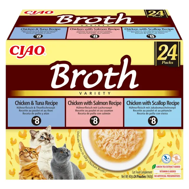 INABA CAT CIAO BROTH CHICKEN FISHSCA LLOP 24x40g