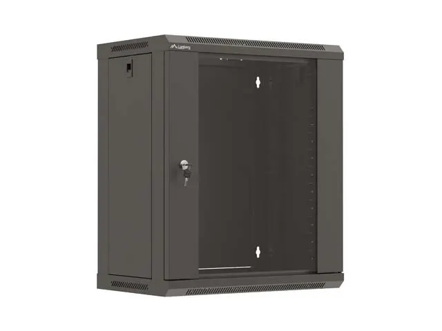 LANBERG SZAFA INSTALACYJNA RACK WISZĄCA 19 12U 540X350 CZARNA DRZWI PRZESZKLONE (FLAT PACK)