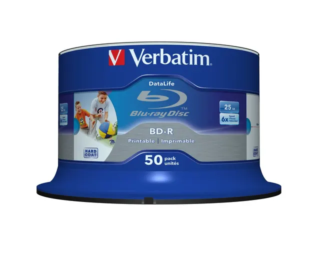 Płyty BD-R Verbatim 25GB X6 printable Datalife (Cake 50)
