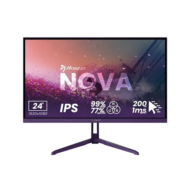 Arozzi Nova 24” monitor komputerowy 60 5 cm (23.8 ) 1920 x 1080 px Full HD LED Fioletowy