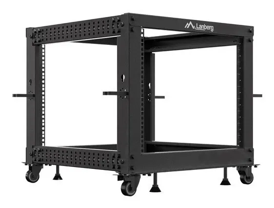 OPEN RACK 19 9U 600X600-1100 REGULOWANY CZARNY LANBERG