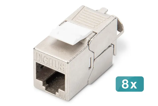 Digitus Moduł CAT 6A Keystone ekranowany beznarzędziowe złącze montażowe - 8 szt.