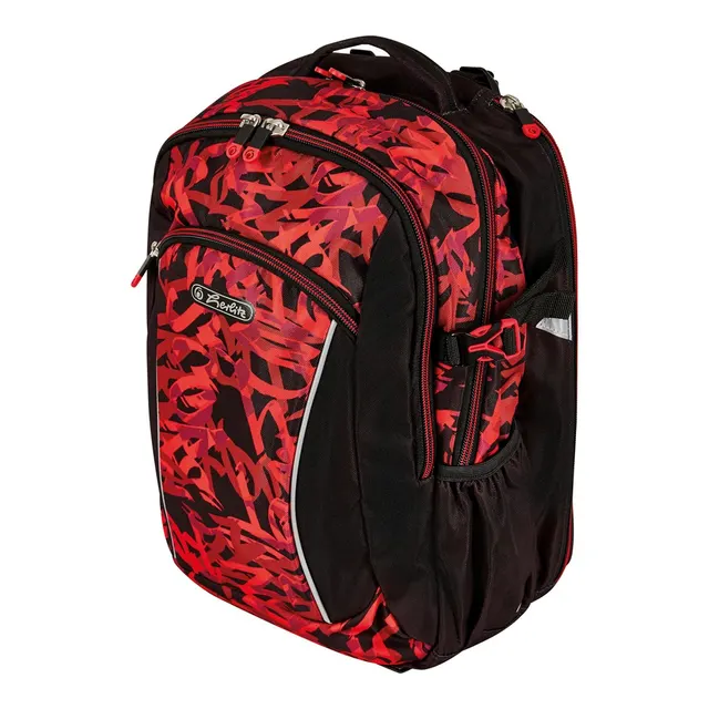 Herlitz Ultimate Graffiti plecak Plecak sportowy Czarny Czerwony Poliester