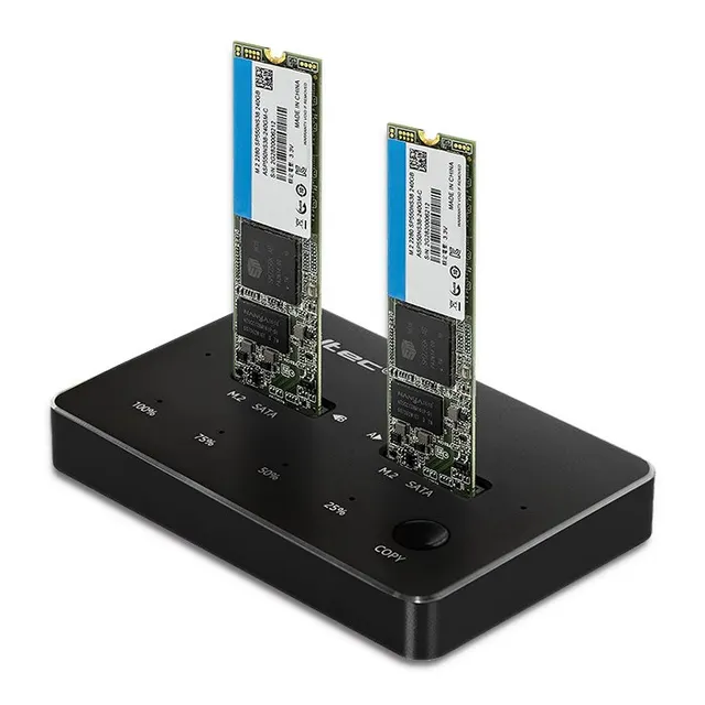 QOLTEC STACJA DOKUJĄCA DYSKÓW 2X SSD M.2 SATA, NGFF, USB TYP C